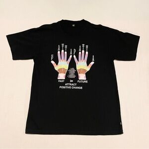 Patta Attract Positive Change Palmistry Graphic T-Shirt Black L Shirt